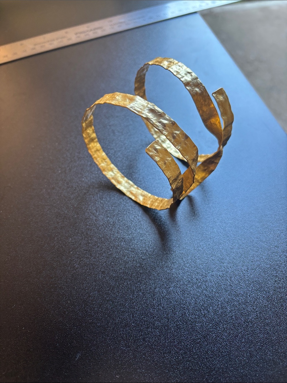 Zara Textured Gold Spiral Cuff Bracelet